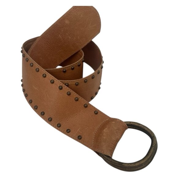 Streets Ahead Belt Women Large Double D Ring Stud Italian Leather Buckle BOHO main image 6